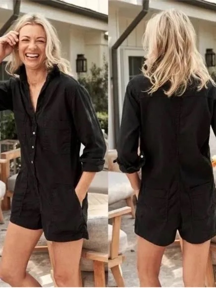 Frank & Eileen Ireland Playsuit Romper- Black Size M